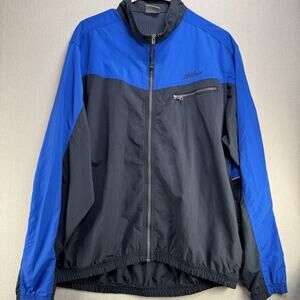 L L Bean Windbreaker Jacket L Men's Blue Full-Zip Easy-Care Pockets